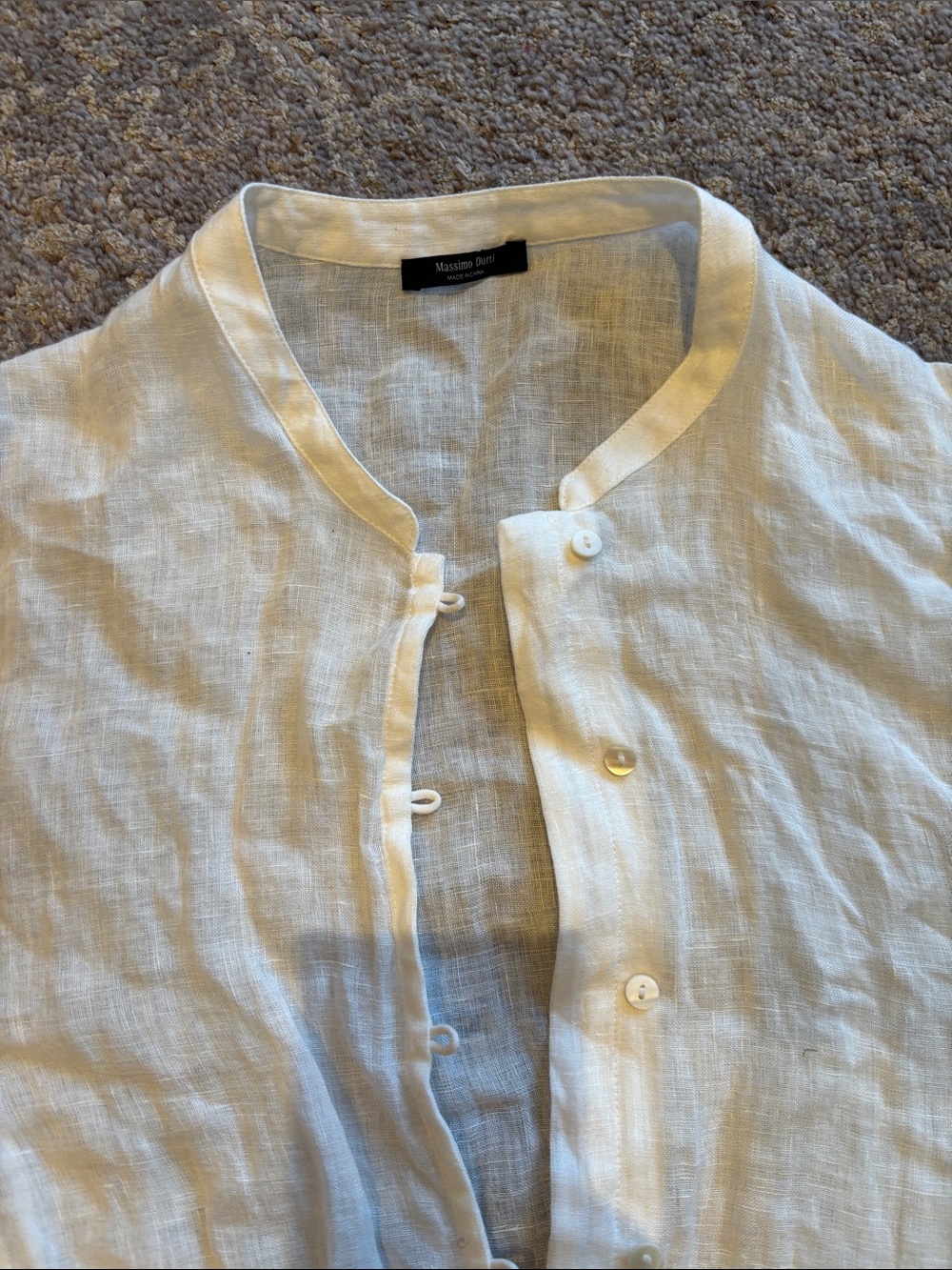 Massimo Dutti White Pintuck Button-Down Shirt with pockets in S - Picture 3 of 9